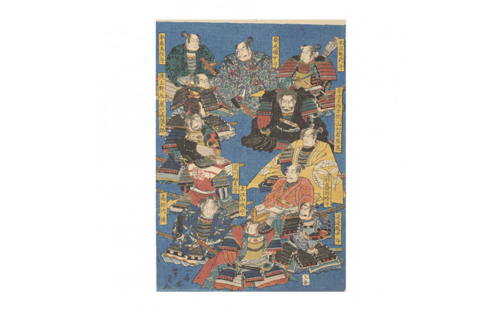 オリジナル【レプリカ浮世絵（2枚絵）歌川芳員作「上杉廿四将」】／名古屋刀剣博物館