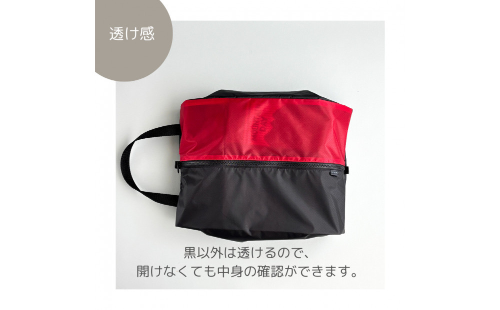 【Mサイズ・赤】軽量ナイロンシューズケース　着替えポーチ　上靴袋