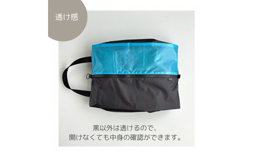 【Mサイズ・水色】軽量ナイロンシューズケース　着替えポーチ　上靴袋