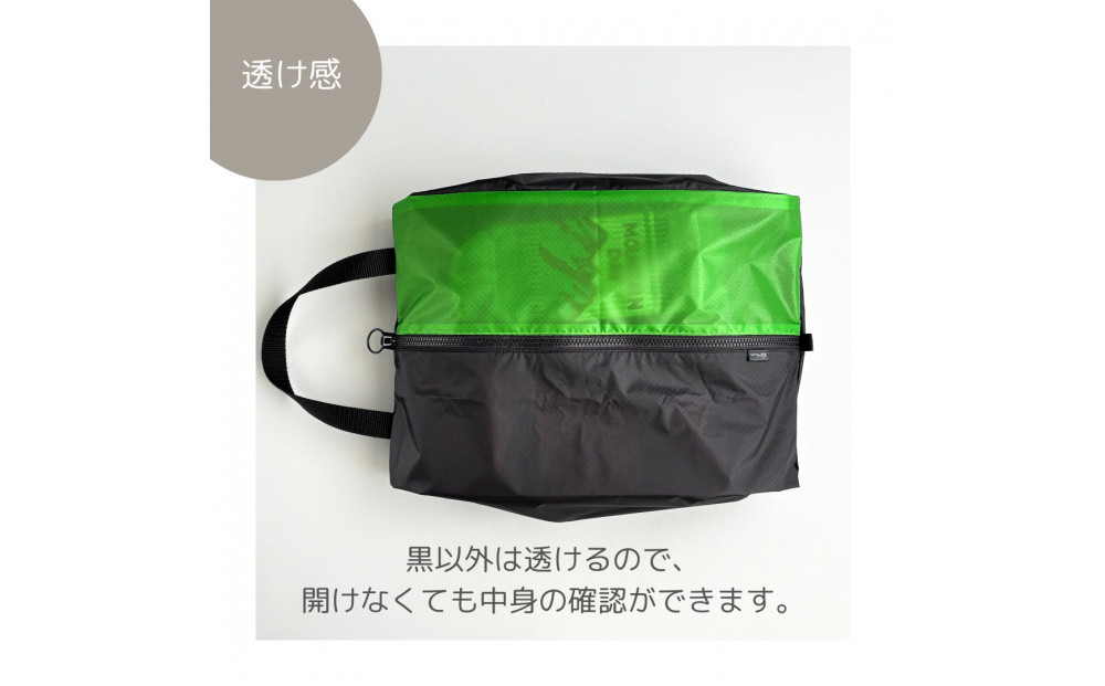 【Mサイズ・緑】軽量ナイロンシューズケース　着替えポーチ　上靴袋