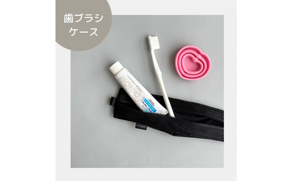 【黒】洗えて清潔！メッシュ×ナイロンのハブラシポーチ