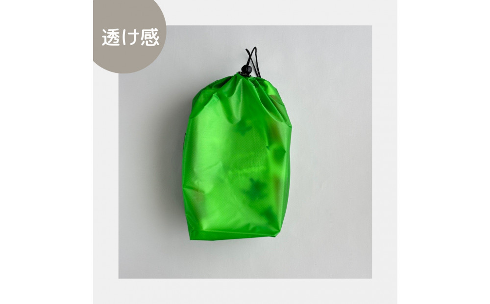 【M・3L・緑】　大きめナイロン巾着袋　スタッフバッグ　スタッフサック　バッグインバッグ　着替え袋