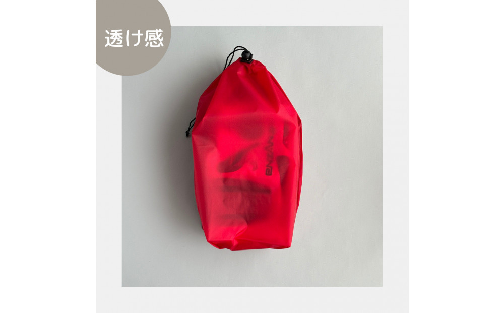 【L・5L・赤】 大きめナイロン巾着袋　スタッフバッグ　スタッフサック　バッグインバッグ　着替え袋