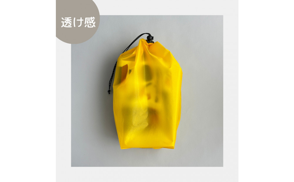 【L・5L・黄色】 大きめナイロン巾着袋　スタッフバッグ　スタッフサック　バッグインバッグ　着替え袋