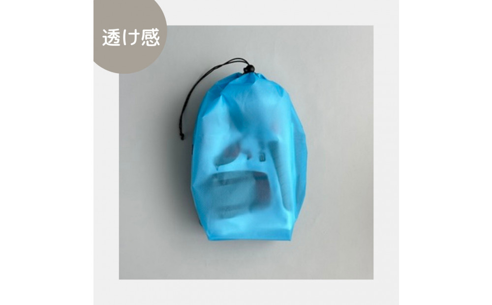 【L・5L・水色】 大きめナイロン巾着袋　スタッフバッグ　スタッフサック　バッグインバッグ　着替え袋