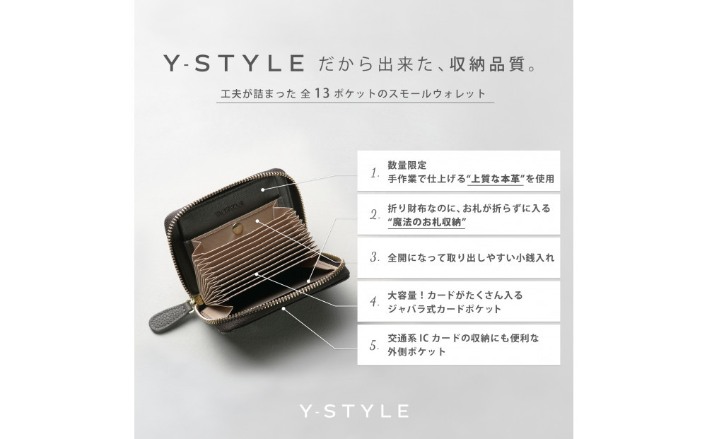 Y-STYLE 魔法の収納ウォレット（SMALL）【ホワイトグレー】