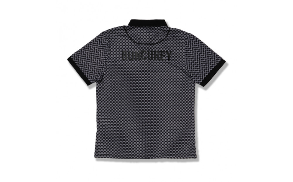 BUNCUREY　ゴルフウェア　モノグラム半袖ポロシャツ（BM23SS-01-006）ブラック／サイズ5
