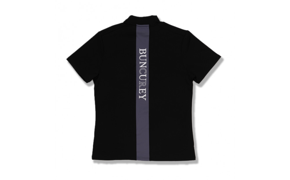 BUNCUREY　ゴルフウェア　バイカラー半袖モックネック（BM23SS-02-007）ブラック／サイズ3