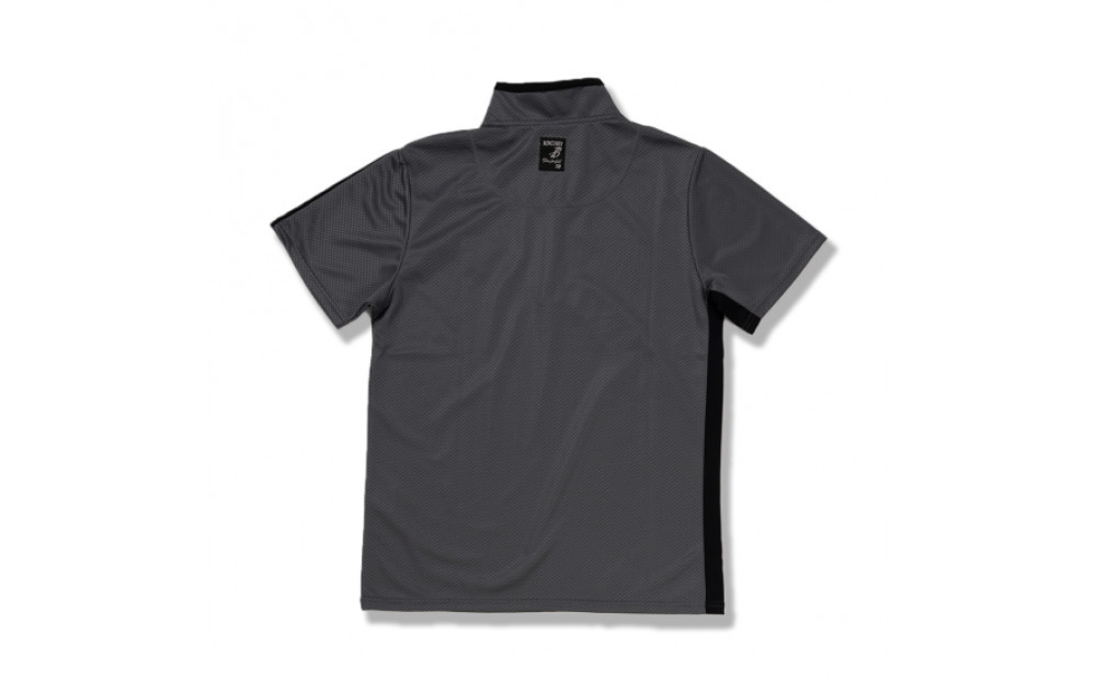 BUNCUREY　ゴルフウェア　ジップアップ半袖モックネック（BM23SS-02-008）グレー／サイズ5