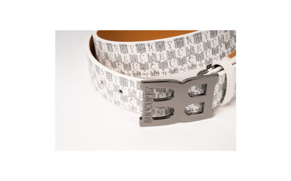 BUNCUREY　総柄PTベルト（BM23SS-08-020）〈ホワイト〉