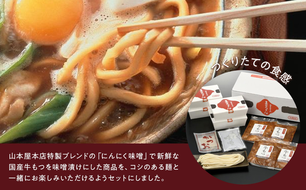 名古屋名物　味噌漬けもつ入り味噌煮込うどん(冷凍めん)ギフト4食入り