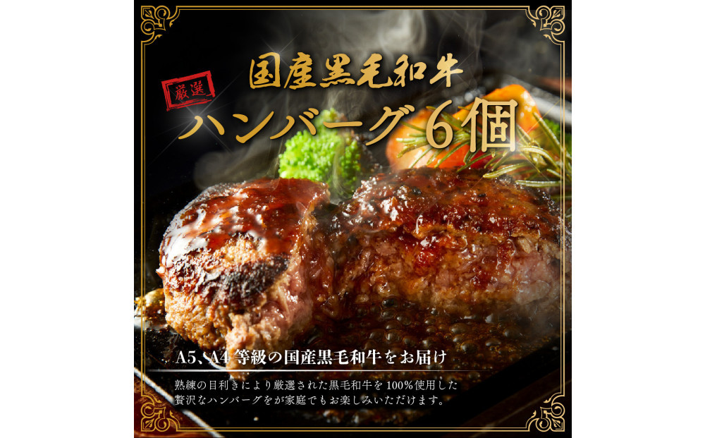黒毛和牛100%ハンバーグ【160g×6個】