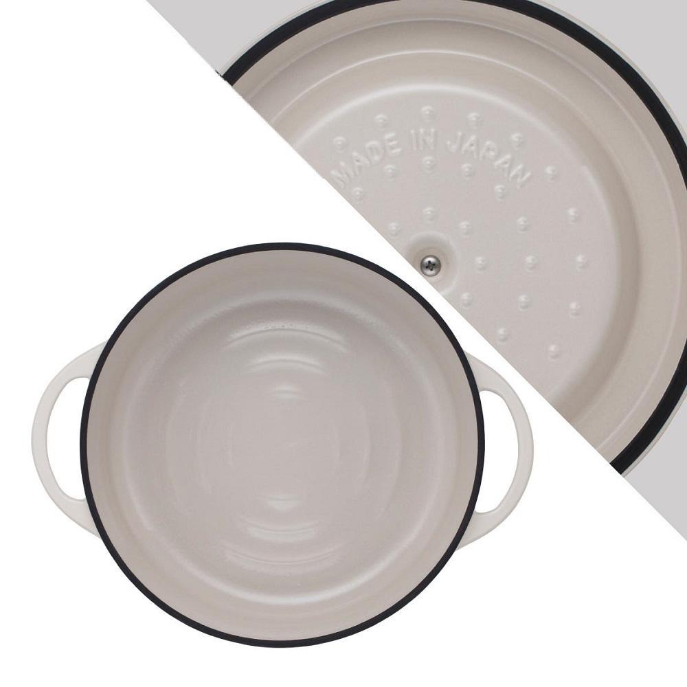 バーミキュラ オーブンポットラウンド26cm 　SUKIYAKI（ナチュラルベージュ） | 鍋 なべ 調理器具 VERMICULAR エナメル加工 キッチン用品 すき焼き鍋 高級感 おしゃれ 人気 おすすめ 無水調理 焼き料理 グリル料理 朝食 卵料理 パン料理 ヘルシー 長持ち ギフト プレゼント 送料無料