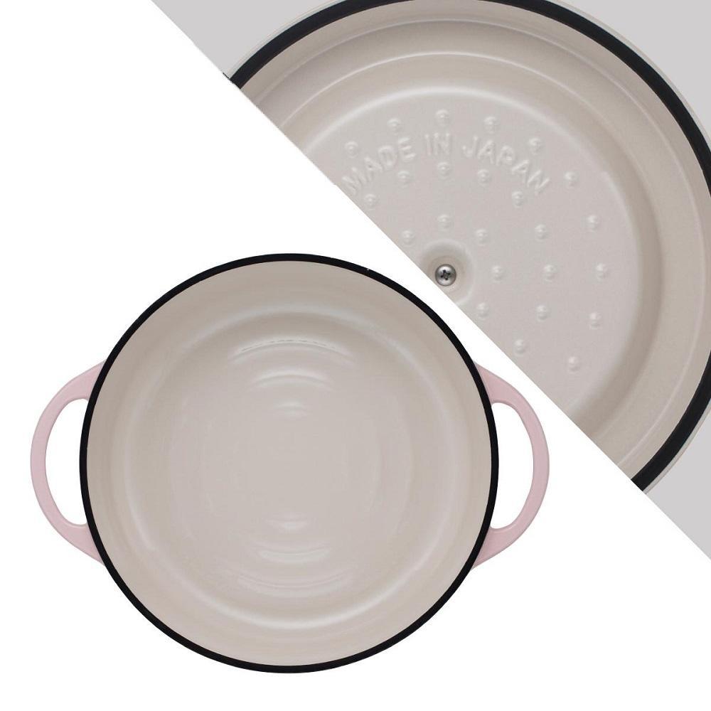 バーミキュラ オーブンポットラウンド26cm　 SUKIYAKI（パールピンク） | 鍋 なべ 調理器具 VERMICULAR エナメル加工 キッチン用品 すき焼き鍋 高級感 おしゃれ 人気 おすすめ 無水調理 焼き料理 グリル料理 朝食 卵料理 パン料理 ヘルシー 長持ち ギフト プレゼント 送料無料