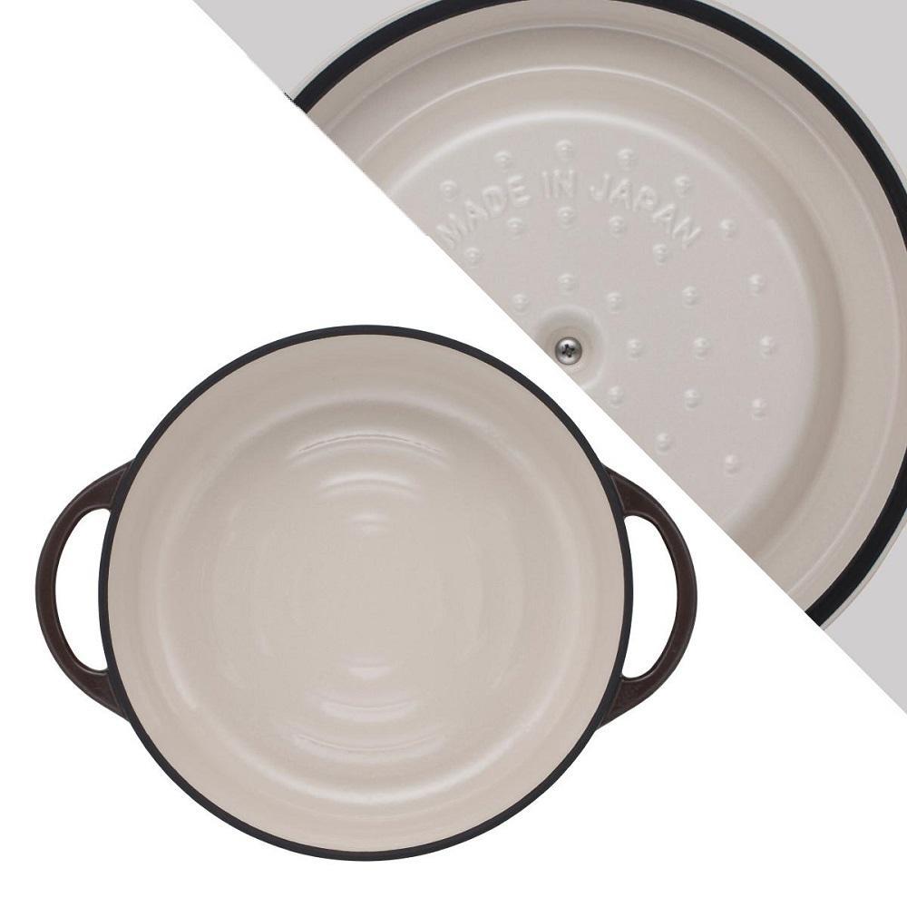 バーミキュラ オーブンポットラウンド26cm 　SUKIYAKI（パールブラウン） | 鍋 なべ 調理器具 VERMICULAR エナメル加工 キッチン用品 すき焼き鍋 高級感 おしゃれ 人気 おすすめ 無水調理 焼き料理 グリル料理 朝食 卵料理 パン料理 ヘルシー 長持ち ギフト プレゼント 送料無料