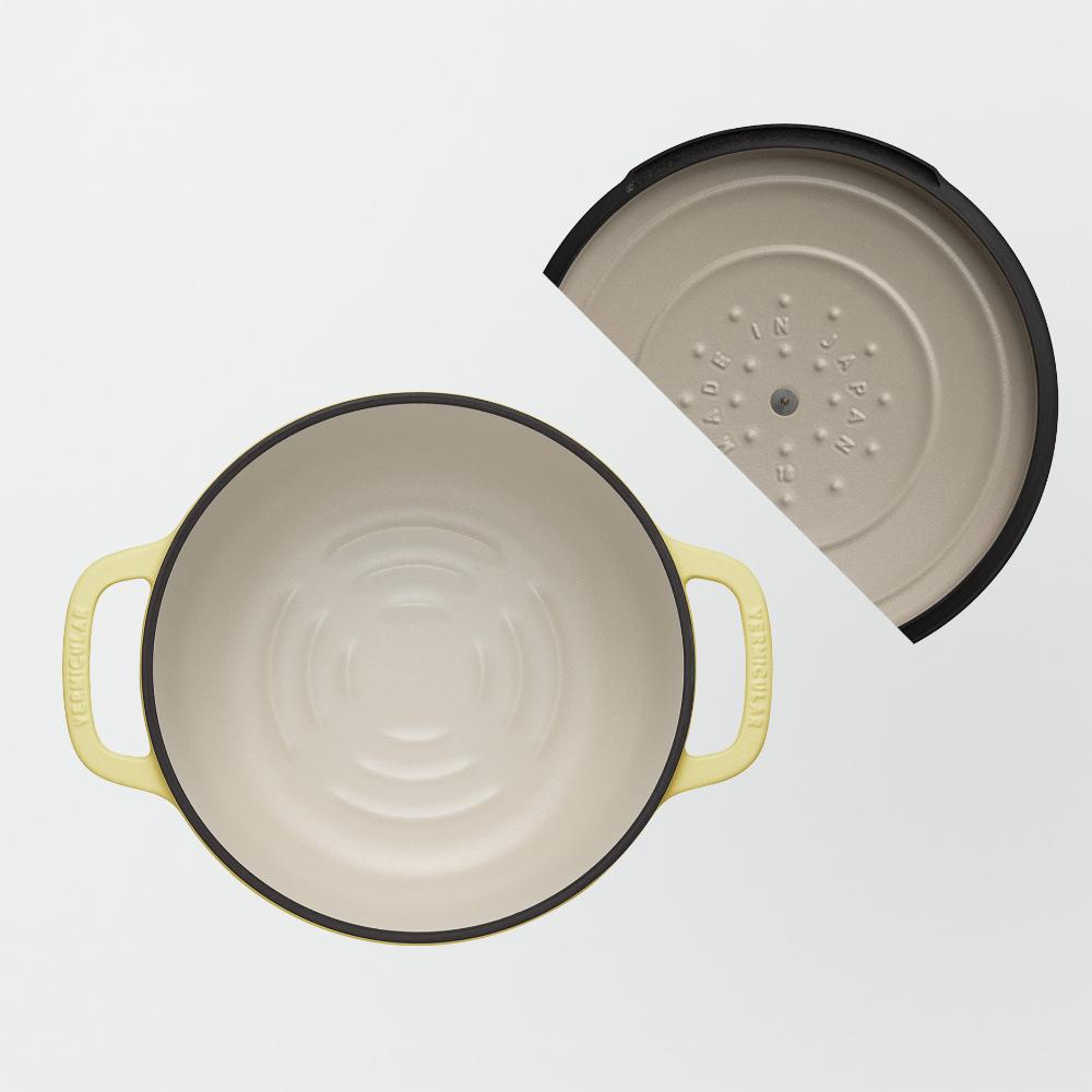 バーミキュラ オーブンポット2 18cm（マットカモミールイエロー） | 鍋 なべ ホーロー鍋 調理器具 キッチン用品 VERMICULAR ガス火 ガス IH IH対応 エナメル加工 高級感 おしゃれ 無水調理 煮込み 蒸し 焼き 長持ち ギフト プレゼント 人気 おすすめ 送料無料