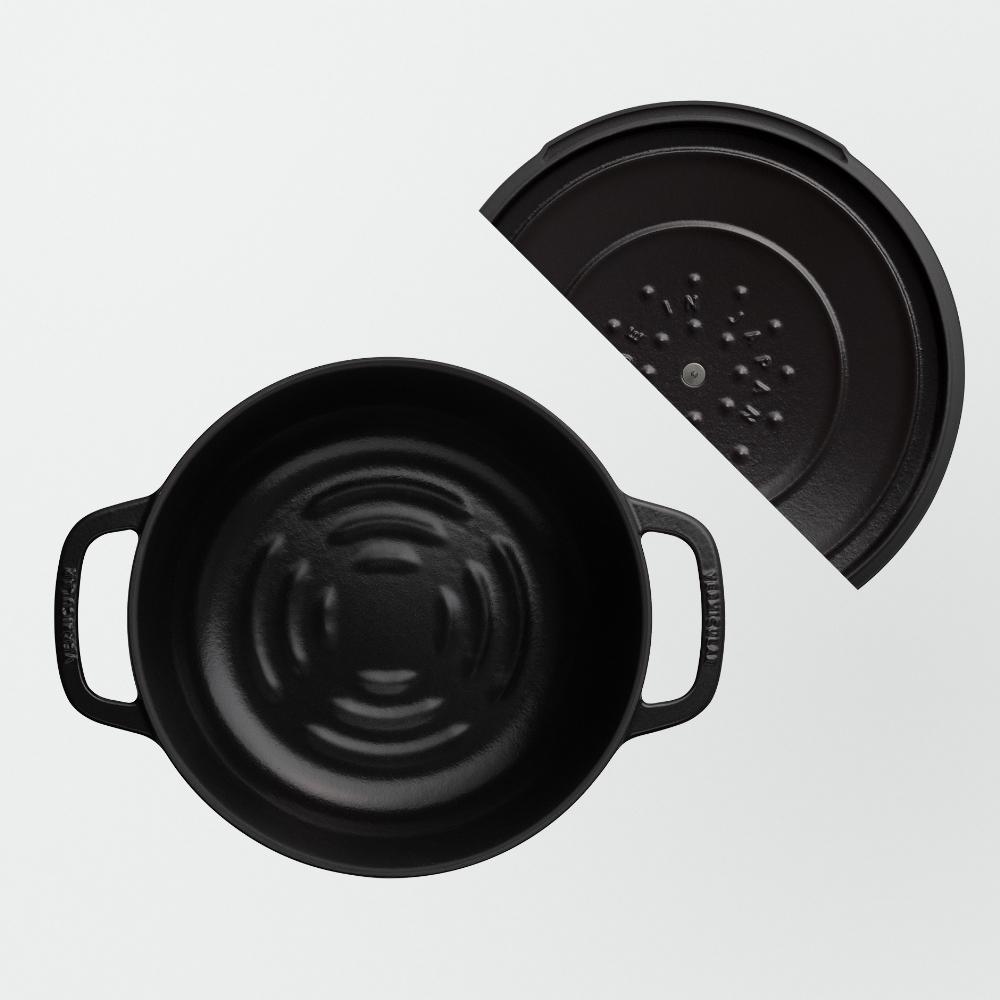 バーミキュラ オーブンポット2 22cm（マットブラック） | 鍋 なべ ホーロー鍋 調理器具 キッチン用品 VERMICULAR ガス火 ガス IH IH対応 エナメル加工 高級感 おしゃれ 無水調理 煮込み 蒸し 焼き 長持ち ギフト プレゼント 人気 おすすめ 送料無料