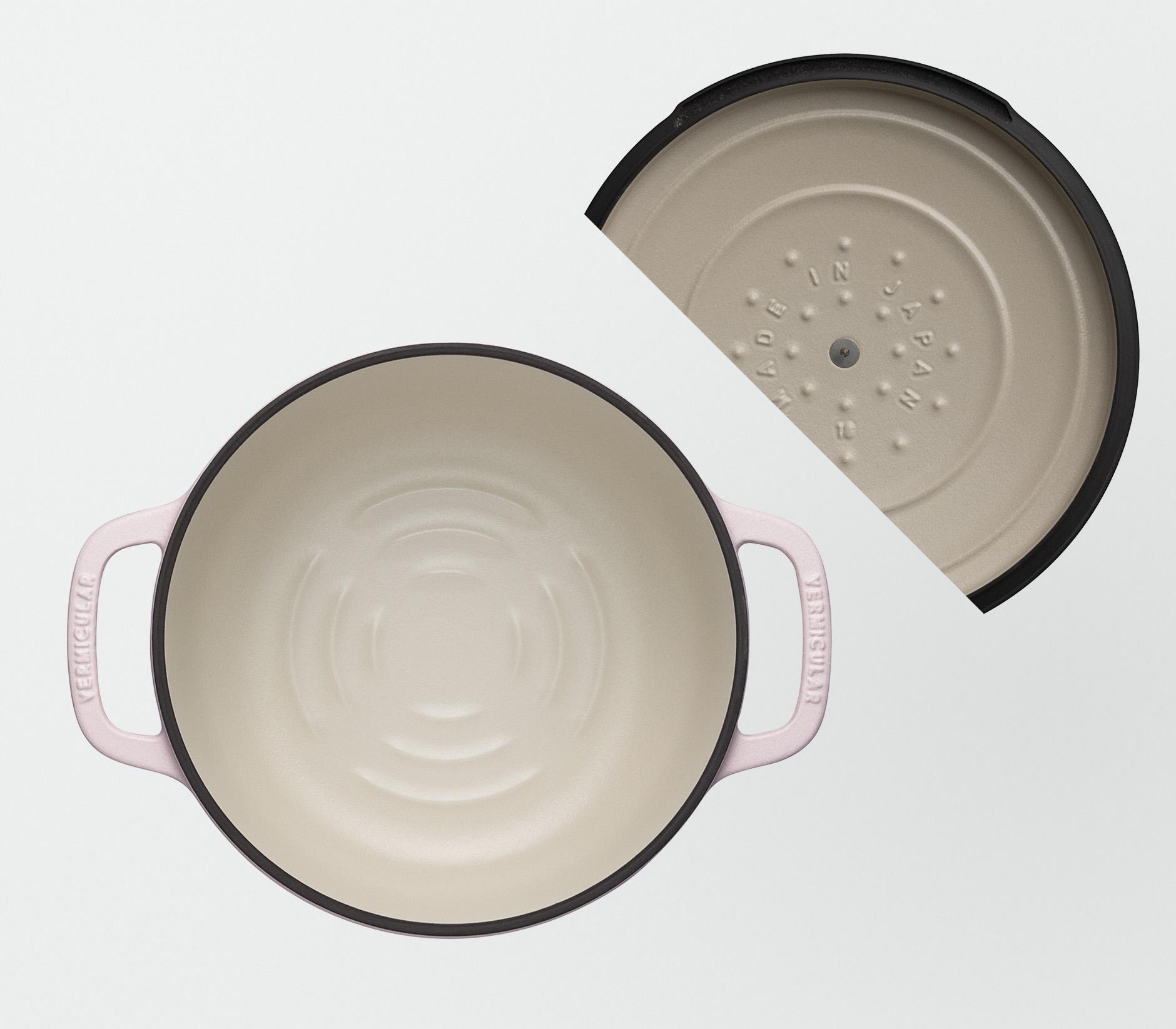 バーミキュラ オーブンポット2 18cm 浅型（マットクラウドピンク／セルフスタンディングリッド） | 鍋 なべ ホーロー鍋 調理器具 キッチン用品 VERMICULAR ガス火 ガス IH IH対応 エナメル加工 高級感 おしゃれ 無水調理 煮込み 蒸し 焼き 長持ち ギフト プレゼント 人気 おすすめ 送料無料