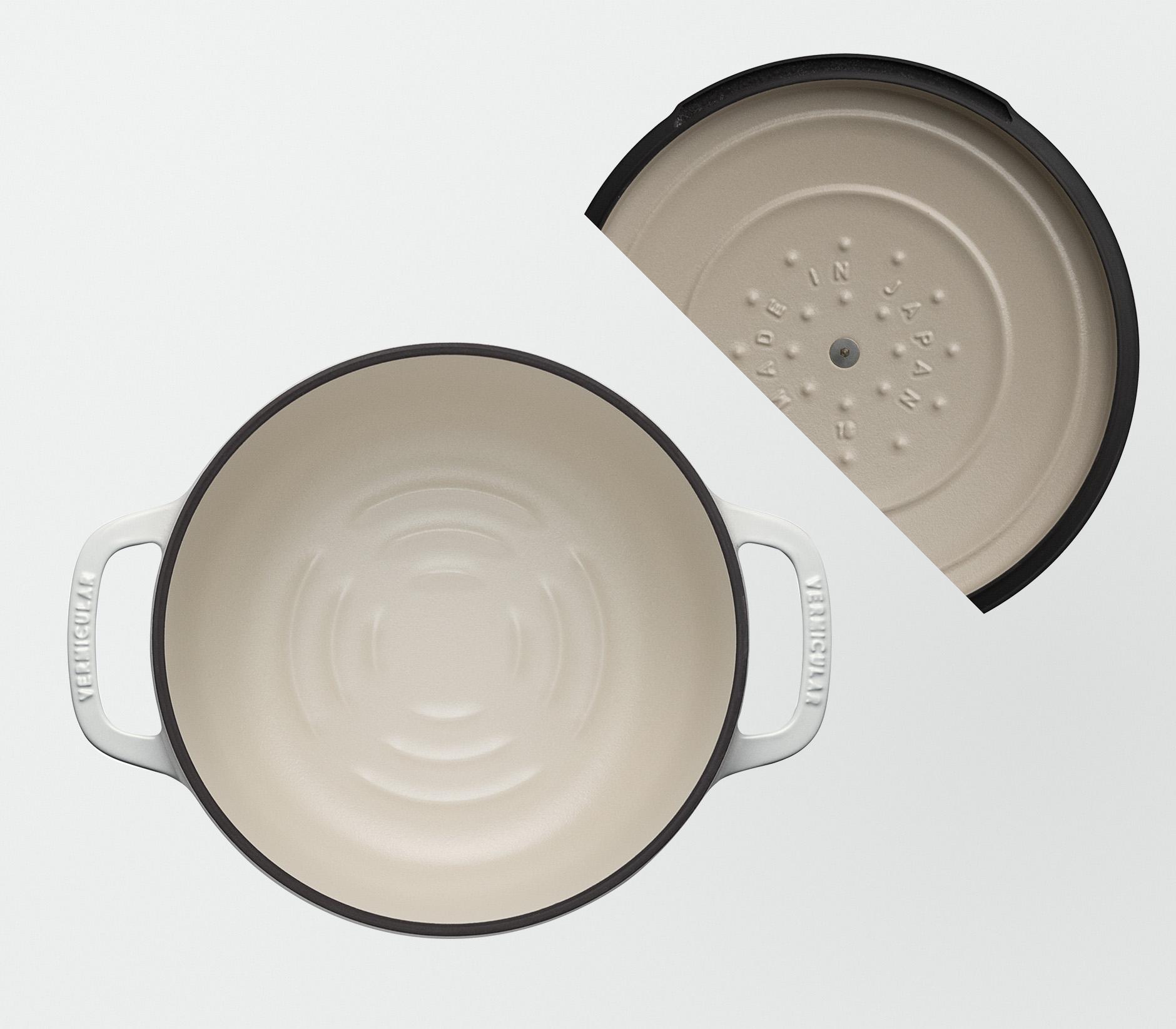 バーミキュラ オーブンポット2 18cm 浅型（シーソルトホワイト／セルフスタンディングリッド） | 鍋 なべ ホーロー鍋 調理器具 キッチン用品 VERMICULAR ガス火 ガス IH IH対応 エナメル加工 高級感 おしゃれ 無水調理 煮込み 蒸し 焼き 長持ち ギフト プレゼント 人気 おすすめ 送料無料