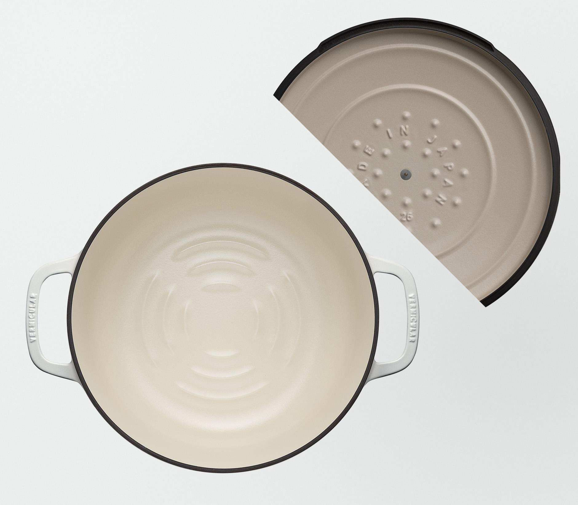 バーミキュラ オーブンポット2 26cm 浅型（シーソルトホワイト／セルフスタンディングリッド） |  鍋 なべ ホーロー鍋 調理器具 キッチン用品 VERMICULAR ガス火 ガス IH IH対応 エナメル加工 高級感 おしゃれ 無水調理 煮込み 蒸し 焼き 長持ち ギフト プレゼント 人気 おすすめ 送料無料