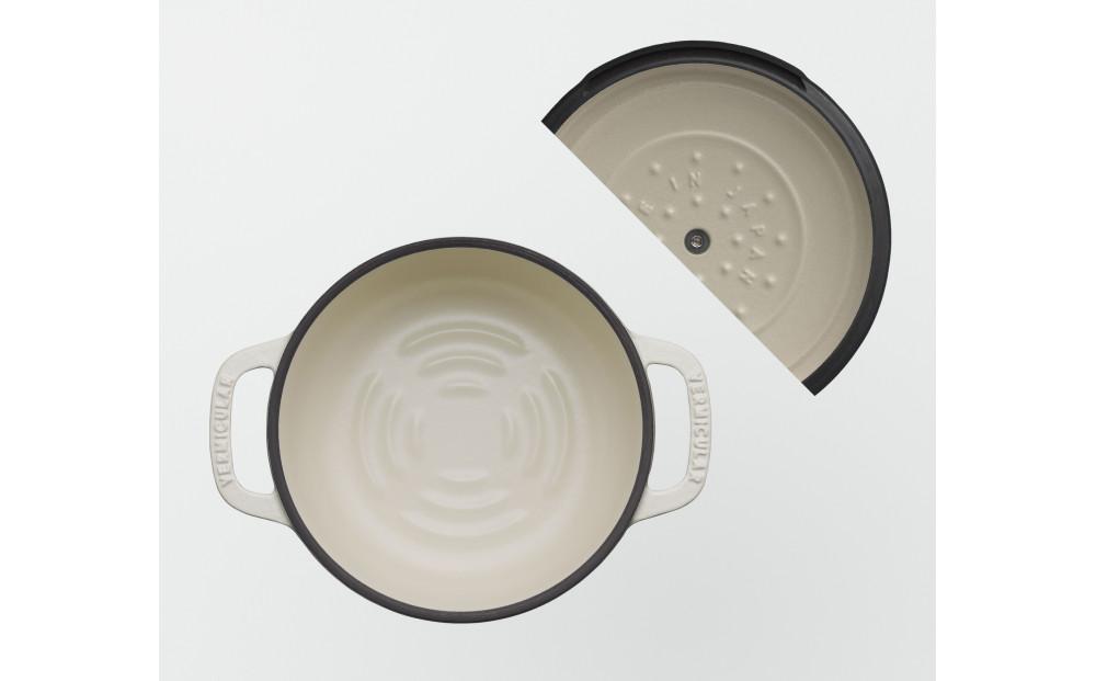 オーブンポット2 MINI 14cm【マットリネンベージュ】（セルフスタンディングリッド） | 鍋 なべ ホーロー鍋 調理器具 キッチン用品 バーミキュラ VERMICULAR ガス火 ガス IH IH対応 エナメル加工 高級感 おしゃれ 無水調理 煮込み 蒸し 焼き 長持ち ギフト プレゼント 人気 おすすめ 送料無料