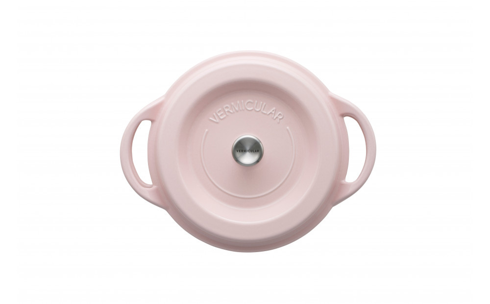 オーブンポットラウンド 22cm 浅型　シェフモデル　【パールピンク】