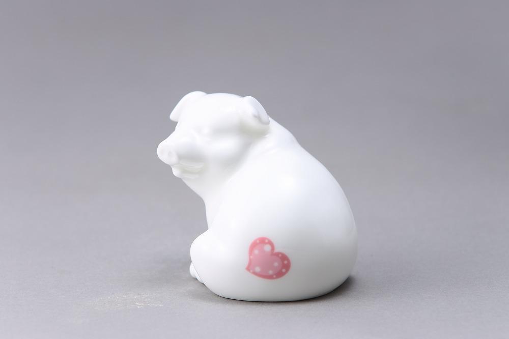 ノリタケの森フィギュア　幸せの子ブタ 座りぶた　M063　K179