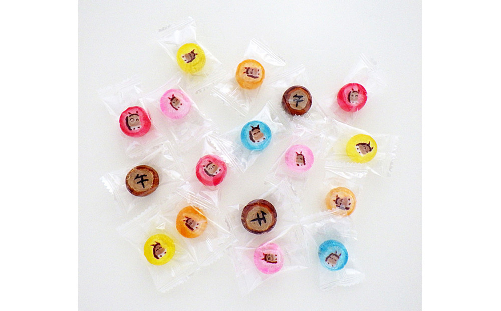 金扇　干支飴パック（大） 6個入り×40袋セット　ピンク色 和風袋入り