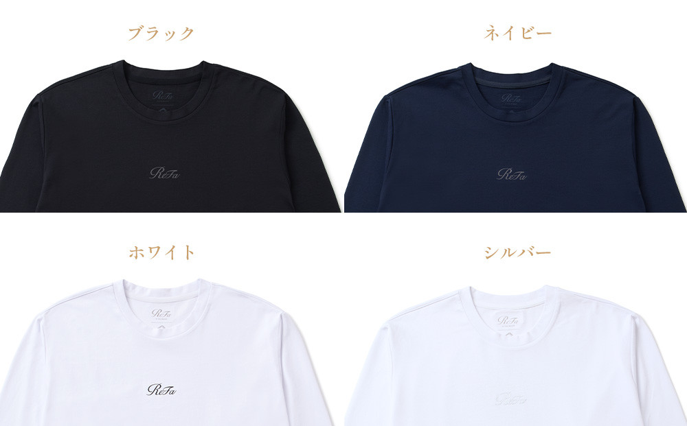 【ホワイト 3Lサイズ】リファ バイタルテック コンフォートジャージー クルーネックロングTシャツ