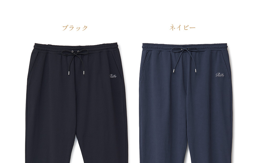 【ブラック 4Lサイズ】リファ  バイタルテック コンフォートジャージー テーパードパンツ
