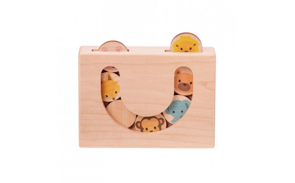 木のおもちゃ  ＭＯＣＣＯ 森のクルクルかくれんぼ 木製 知育  日本製 ギフト 対象年齢3歳から 出産祝 