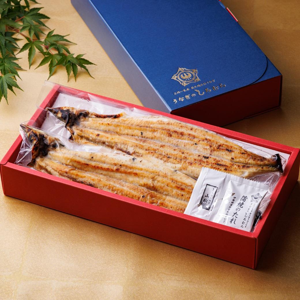 三河一色産手焼き炭火焼き活うなぎ白焼き　2尾セット