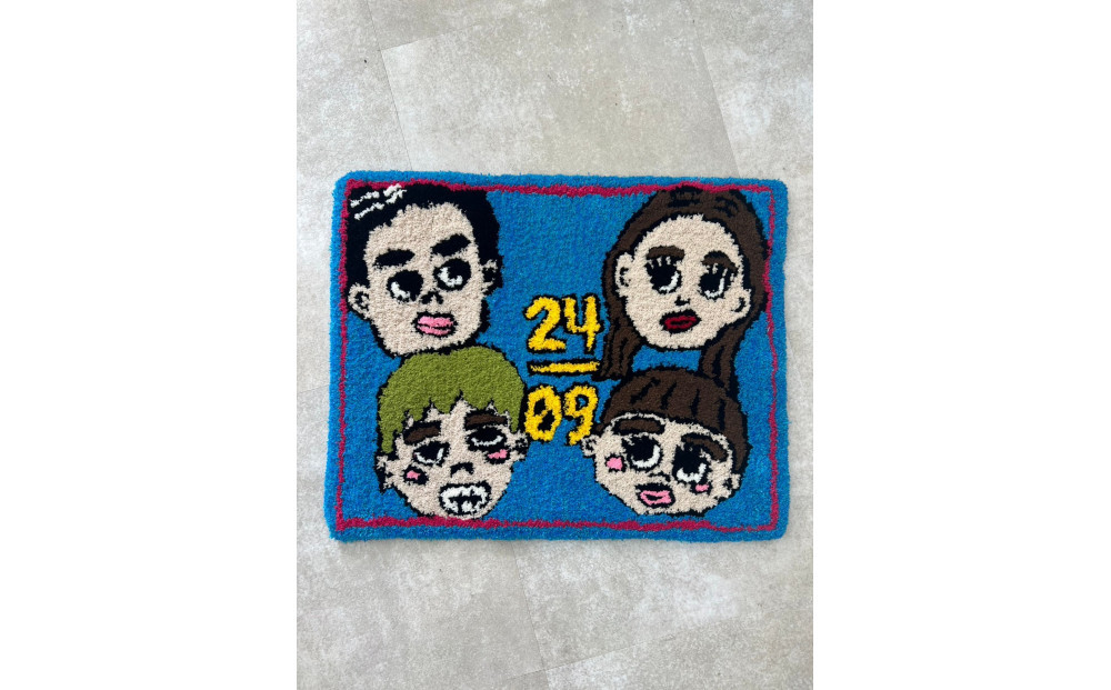 【タフティング体験】タフティングでつくる世界に1つのオリジナルラグマット　大サイズ　縦70cm×横90cm