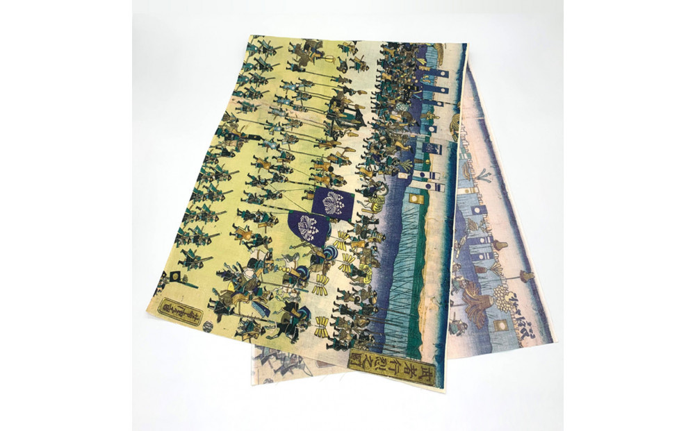 オリジナル【手ぬぐい】浮世絵：歌川芳虎 作「武者行烈之図」デザイン／名古屋刀剣博物館