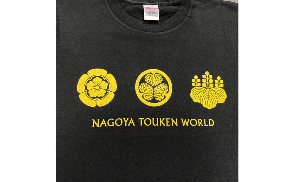 オリジナル【三英傑家紋Tシャツ】Sサイズ（ブラック）／名古屋刀剣博物館