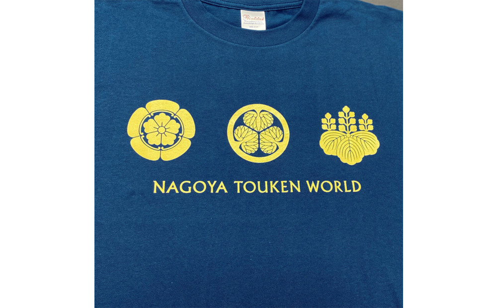 オリジナル【三英傑家紋Tシャツ】Lサイズ（ネイビー）／名古屋刀剣博物館