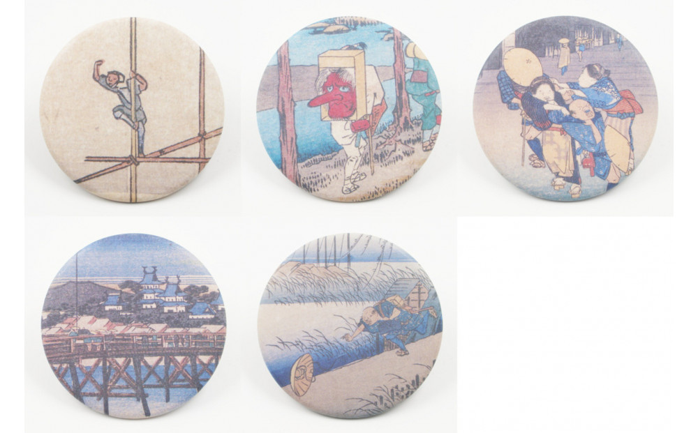 オリジナル【浮世絵缶バッジ】16点セット／名古屋刀剣博物館