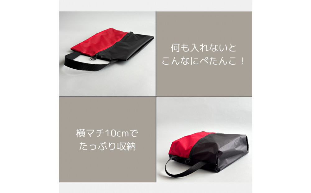 【Mサイズ・赤】軽量ナイロンシューズケース　着替えポーチ　上靴袋
