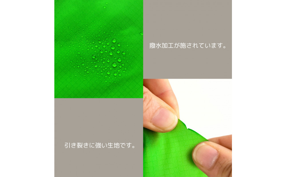 【M・3L・緑】　大きめナイロン巾着袋　スタッフバッグ　スタッフサック　バッグインバッグ　着替え袋