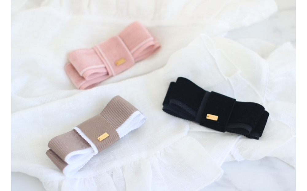 リボンバレッタ　【ブラック】