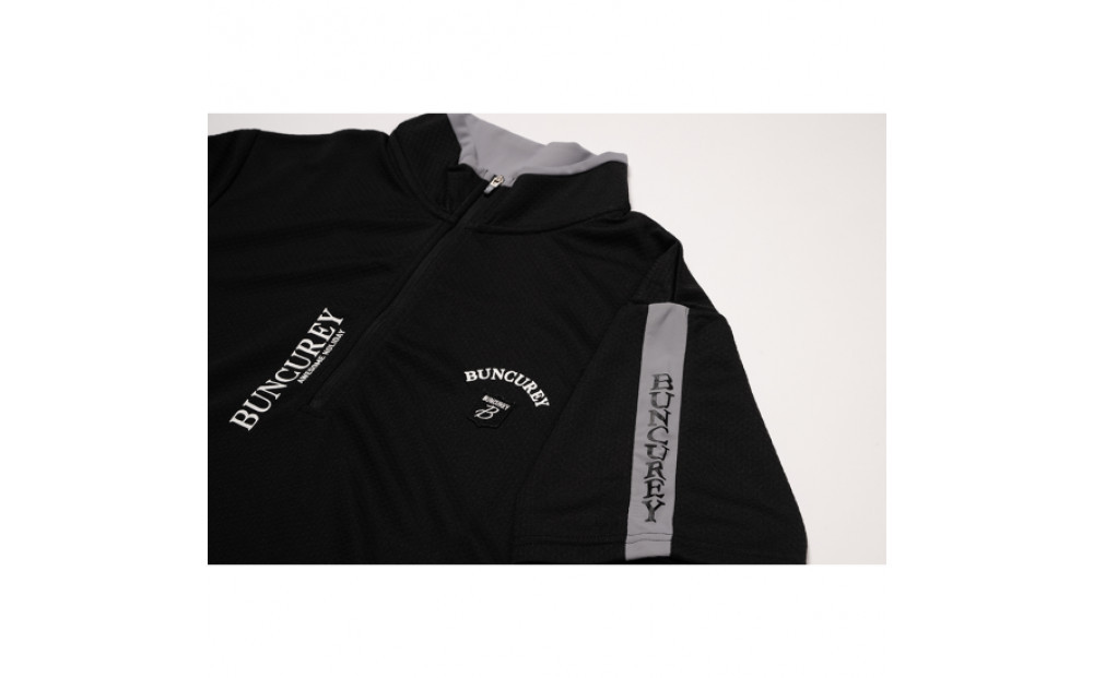 BUNCUREY　ゴルフウェア　ジップアップ半袖モックネック（BM23SS-02-008）グレー／サイズ4
