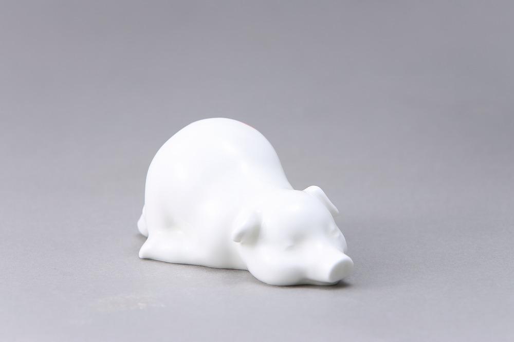 ノリタケの森フィギュア　幸せの子ブタ 寝ぶた　M063　K178