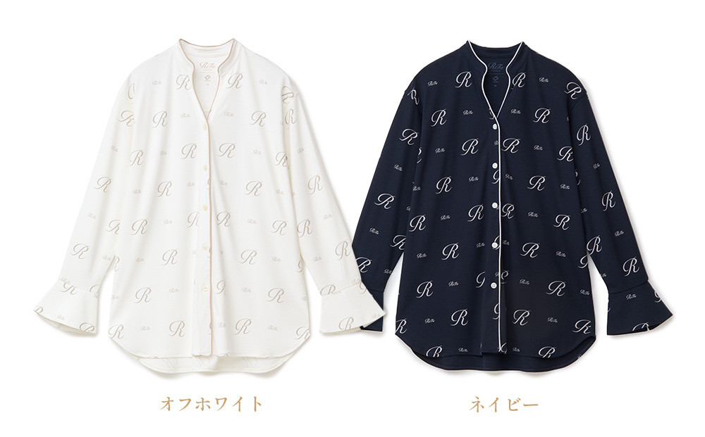【ネイビー Sサイズ】リファ バイタルテック モイストスムース スタンドカラースリープウェア ReFaロゴ/WOMEN