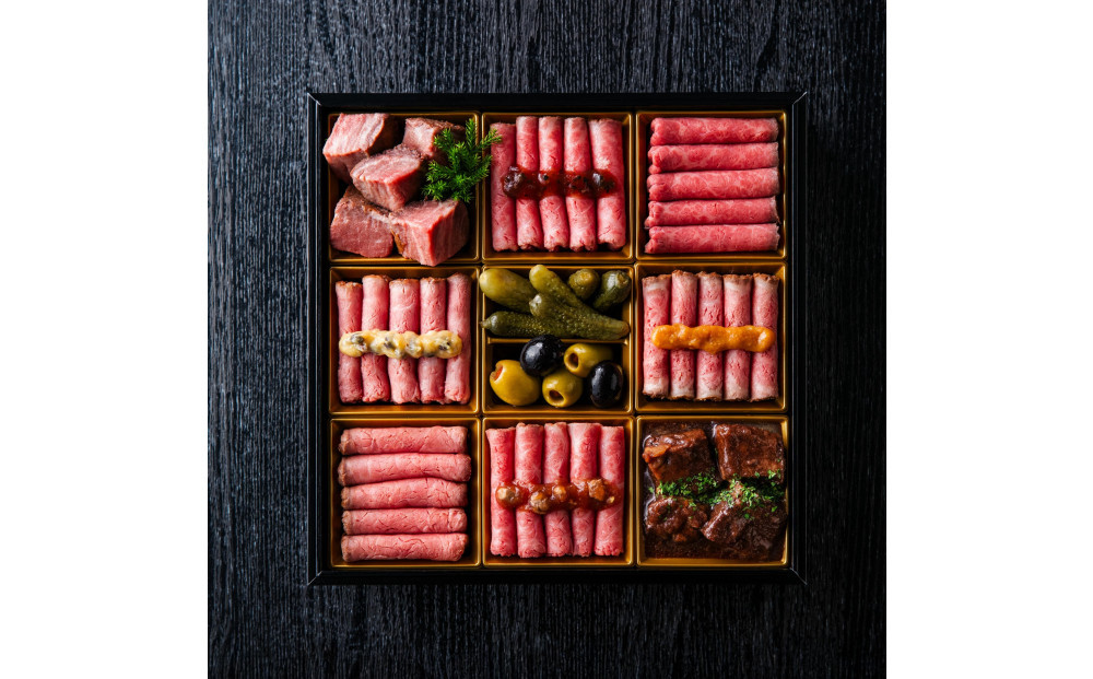 ローストビーフの店 鎌倉山 肉御節 一段重 12品 約2-3人前 おせち 冷凍 12月29-30日着 おせち料理 2026 黒毛和牛 牛肉 ローストビーフ ヒレ モモ 肉おせち 予約 人気 おすすめ 期間限定 年内発送 年内配送 洋風 愛知県 名古屋市