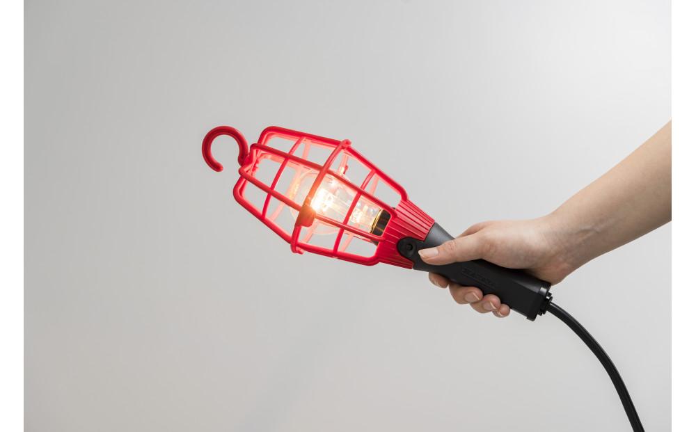 屋内用60W耐震電球付ホームハンドランプ ILI-5＜レッド＞