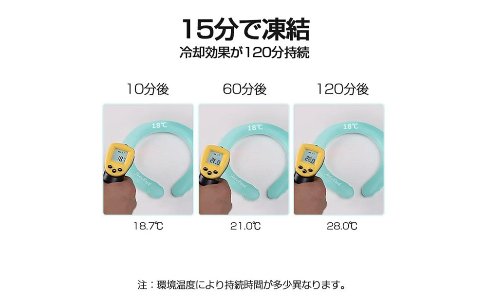 【グリーン】クールリング ネックリング ネック用 ネックピロー型 首冷却 クールネックバンド 熱中症対策 冷却グッズ 熱中症予防 即冷却温度 ひんやり 28度キープ 抗菌加工プラ 安全なPC素材 繰り返し使用