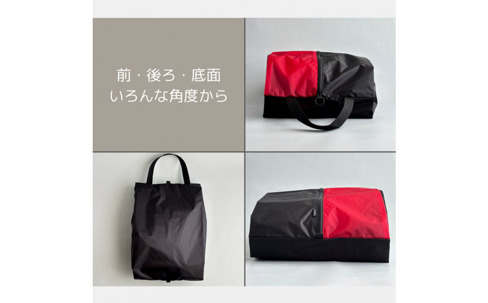 【Lサイズ・赤】軽量ナイロン登山靴ケース　　シューズケース　着替えポーチ　旅行用　アウトドア　ショートブーツ