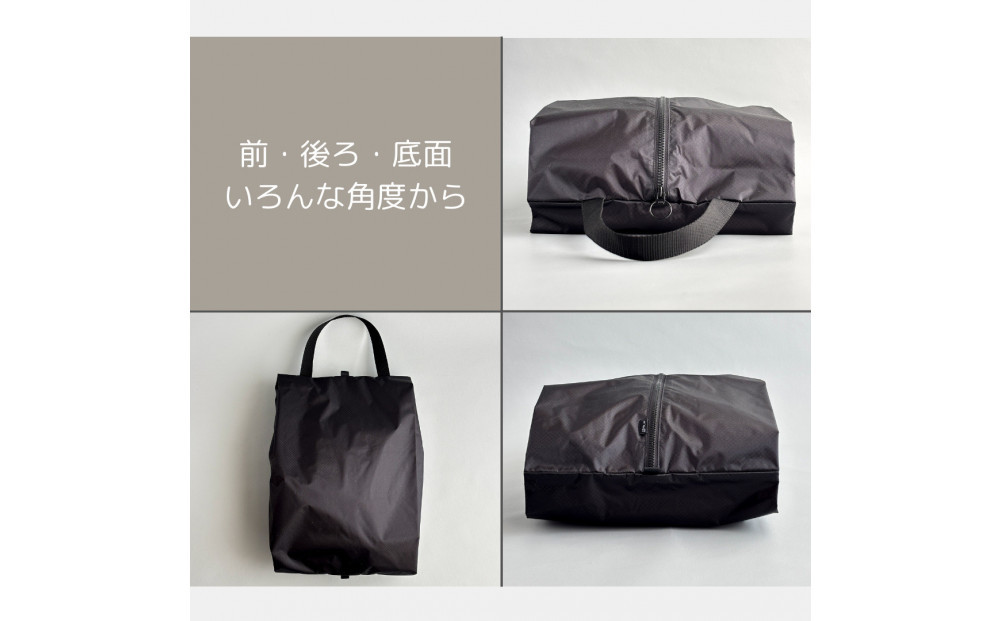 【Lサイズ・黒】軽量ナイロン登山靴ケース　　シューズケース　着替えポーチ　旅行用　アウトドア　ショートブーツ
