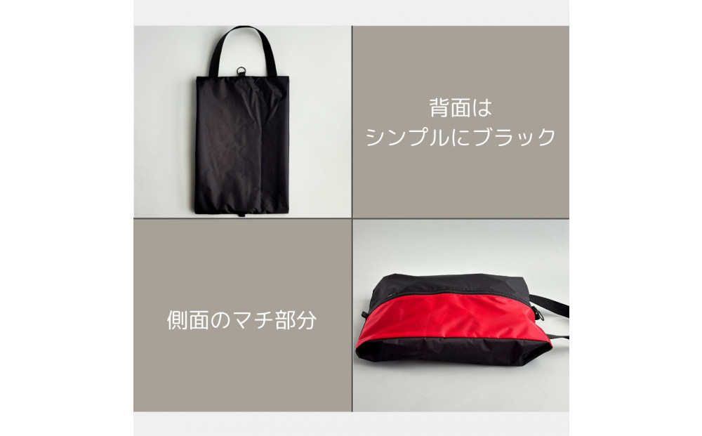 【Sサイズ・赤】ガバッと開く！撥水ナイロン上履き袋　シューズケース　着替え入れ