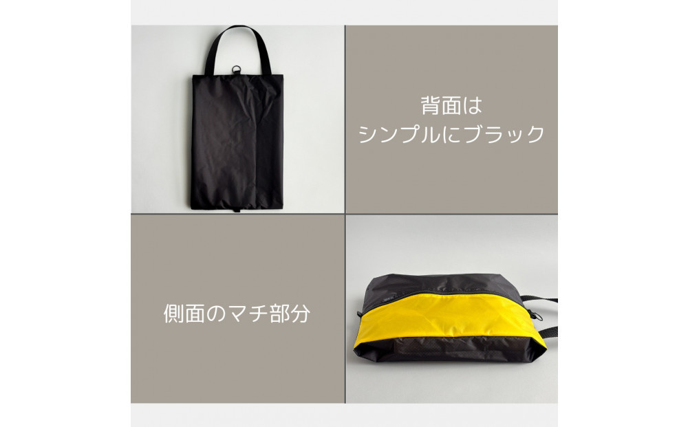 【Sサイズ・黄色】ガバッと開く！撥水ナイロン上履き袋　シューズケース　着替え入れ